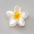 Elegant pearl white plumeria hair claw clip with a natural yellow gradient finish - Pearlescent Yellow [6cm Medium]