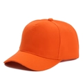 Detailed macro shot showing the orange twill fabric texture and curved brim of the baseball cap - One Size / Orange