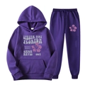 Ensemble de survêtement en polaire violette avec sweat à capuche et jogging imprimé - S / Haut Et Bas / Violet