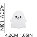 Detailed view of cute ghost embroidery patch showing precise dimensions 4.5cm x 4.2cm - No.4 (Small)
