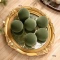 Set di 6 palline di Natale floccate verde muschio con tappi dorati, diametro 8 cm - Verde