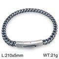 Men's retro rock dragon bone stainless steel bracelet in antique silver finish 210mm - 5mm Vintage Black Bracelet (KB202942-KFC)
