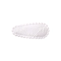 White embroidered fabric drop hair clip with scalloped edges and floral patterns - Pure White Flower Embroidered (24)