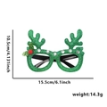 Green glitter Christmas reindeer glasses frame with red pompom and rhinestones - Green Antlers Style