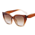 Fashion cat eye sunglasses in translucent amber frame with brown gradient lenses - Gradient Tea Frame Gradient Tea Lens