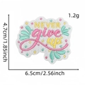 Detail view of NEVER give up embroidered patch with size 6.5cm x 4.7cm measurements - Never Give Up (5#)