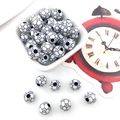50pcs white soccer ball acrylic spacer beads for DIY sports jewelry making - 50Pcs Volleyball 10x11mm