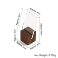 Acrylic jewelry display stand with walnut wood base showing specific dimensions and weight - 2-Pair Stud Holder (Walnut) / Small (8cm)