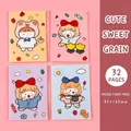 Set of four cute mini cartoon notebooks 85x120mm with 32 pages per softcover pad - Cute Sweet Rice