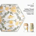 Jin Si Fran sun umbrella with yellow chrysanthemum pattern and compact 14cm storage case - 14CM 6-Fold / Golden Flower