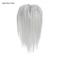 Straight light silver grey synthetic hair clip-in extension with natural scalp top - Light Silver Grey