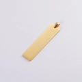 Polished golden stainless steel rectangular bar pendant with mirror finish and top ring - With Pinch Bail / Gold