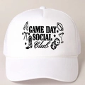 Cappellino trucker bianco Game Day Social Club con rete e icone social a tema sportivo - Taglia unica / Bianco