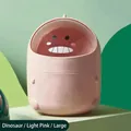 Mini poubelle de bureau dinosaure rose en grande taille avec couvercle mignon - Grand / Rose Clair