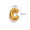 Ciondolo lettera C dorata effetto bolla, dimensioni che misurano 14mm per 20mm - Oro C