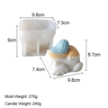 White silicone mold with heart-topped car candle including size and weight specs - Heart Car J-0284