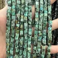 Perles cubes en turquoise africaine naturelle 4mm pour la création de bijoux DIY - 2*2mm (Environ 38cm Fil) / Pin Africain Naturel