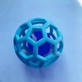 Sky blue hollow pet toy ball with a purple inner core for dogs and cats teeth cleaning - Blue with Tennis Ball