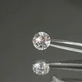 Titanium steel screw stud earring with sparkling round colorful crystal held by tweezers - 8mm Zircon White (Single Piece)