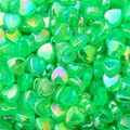 DIY green translucent heart-shaped beads with a sparkling AB iridescent finish for jewelry - Green Heart / 19g/Pack (Approx. 100pcs)