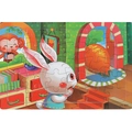 30-piece wooden animal puzzle featuring a cartoon white rabbit and monkey for early learning - Rabbit Pulling Radish (LA-890)