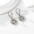 Orecchini pendenti a cuore in argento con strass brillanti in stile minimalista - Stile Cuore Acciaio / Color Acciaio