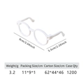 Mini white round frame pet sunglasses for dogs and cats with 9cm width dimensioning - White
