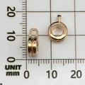 Golden DIY alloy connector beads for jewelry making shown with metric ruler scale - 11631-KC Gold Large Hole Ring
