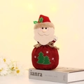 Weihnachts-Geschenkbeutel aus Jute mit Weihnachtsmann-Filzfigur und grünem Tannenbaum - Schneeflocke Geschenktüte [Weihnachtsmann]