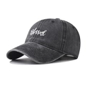 Casquette vintage en coton délavé gris foncé avec broderie Blessed et petit cœur - Blessed Noir