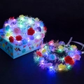 Luminous floral headband with colorful LED lights and roses for festive celebrations - Flower Garland / Gold Silk Garland