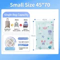 Blue marine print vacuum storage bag (45x70cm) with rotating air valve for travel - Ocean World Style / 45*70cm (Small)