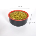 Ciotola per zuppa bicolore nero opaco e rosso da 13 cm per fotografia di scena - Fagiolo verde