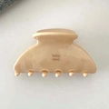 Grande pince à cheveux en acétate crème avec imprimé baby vovo pour cheveux épais - Beige