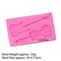 Stampo in silicone rosa per fondant a forma di chitarra e violino con misure - Stile 3 (15-621) Rosa