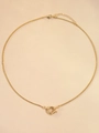Detail of 18K gold plated necklace chain showing the clasp and extender link - Rope Chain Necklace / Gold