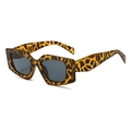 Stylish cat-eye UV protection kids sunglasses with bold leopard print pattern - Tortoise Frame Gray Lens