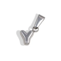 Polished silver stainless steel bubble letter Y pendant on clean white background - Y-Steel