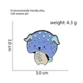 Cute mushroom dog enamel pin made of eco-friendly alloy with blue polka dot cap - Mushroom Bone Dog (CC2270)