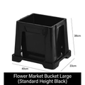 Large black acrylic flower bucket 40x33x38cm for florist display and water hydroponics - Auction House Flower Bucket (large Black No Height Increase); Flower Growing Bucket
