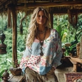 S Blue Patchwork Floral