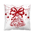 White Christmas pillowcase featuring red Merry Christmas text and hanging ornaments pattern - Style 14-Red Ornaments Bell very Merry Christmas