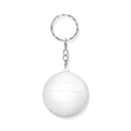 Detailansicht eines weißen Volleyball-Schlüsselanhängers mit Nahttextur und silberner Kette - 4.0 Weißer Volleyball-schlüsselanhänger