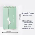 Carnet de vocabulaire vert Morandi pour étudiants 128x74mm avec spirale et 80 pages - Vert Morandi