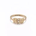 Gold adjustable stainless steel ring featuring cutout 888 angel number design - 888 Gold