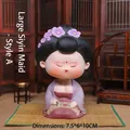 Statuetta in resina viola stile dinastia Tang con pergamena, dimensioni 7.5x6x10cm - Stile A Pittura