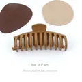 Matte caramel brown oversized hair claw clip for women 14.5x6cm large shark hair clip - Yellow Coffee