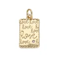 Gold plated love engraved rectangle pendant with a small sparkling zircon stone accessory - Gold Love Rectangular Pendant(YSN011-03)
