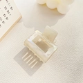 Rectangle hollow acetate hair claw clip in pearlescent cream white finish - Mermaid White