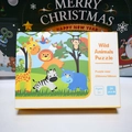 Educational 24-piece wildlife animal puzzle for kids featuring giraffe and lion patterns - Wild Animals Theme